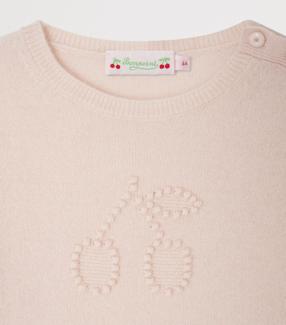 Bonpoint Cashmere Jacquard Cherry Sweater (4-8 Years)