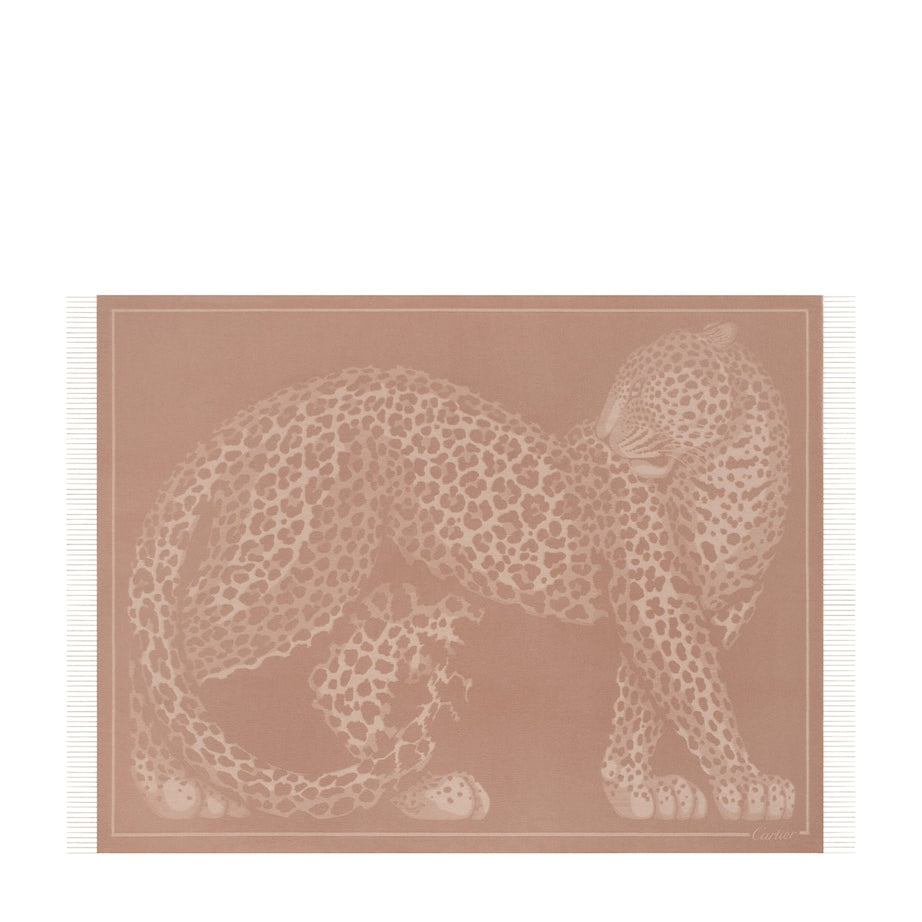 Wool-Cashmere Panthère de Cartier Blanket (206cm x 140cm)