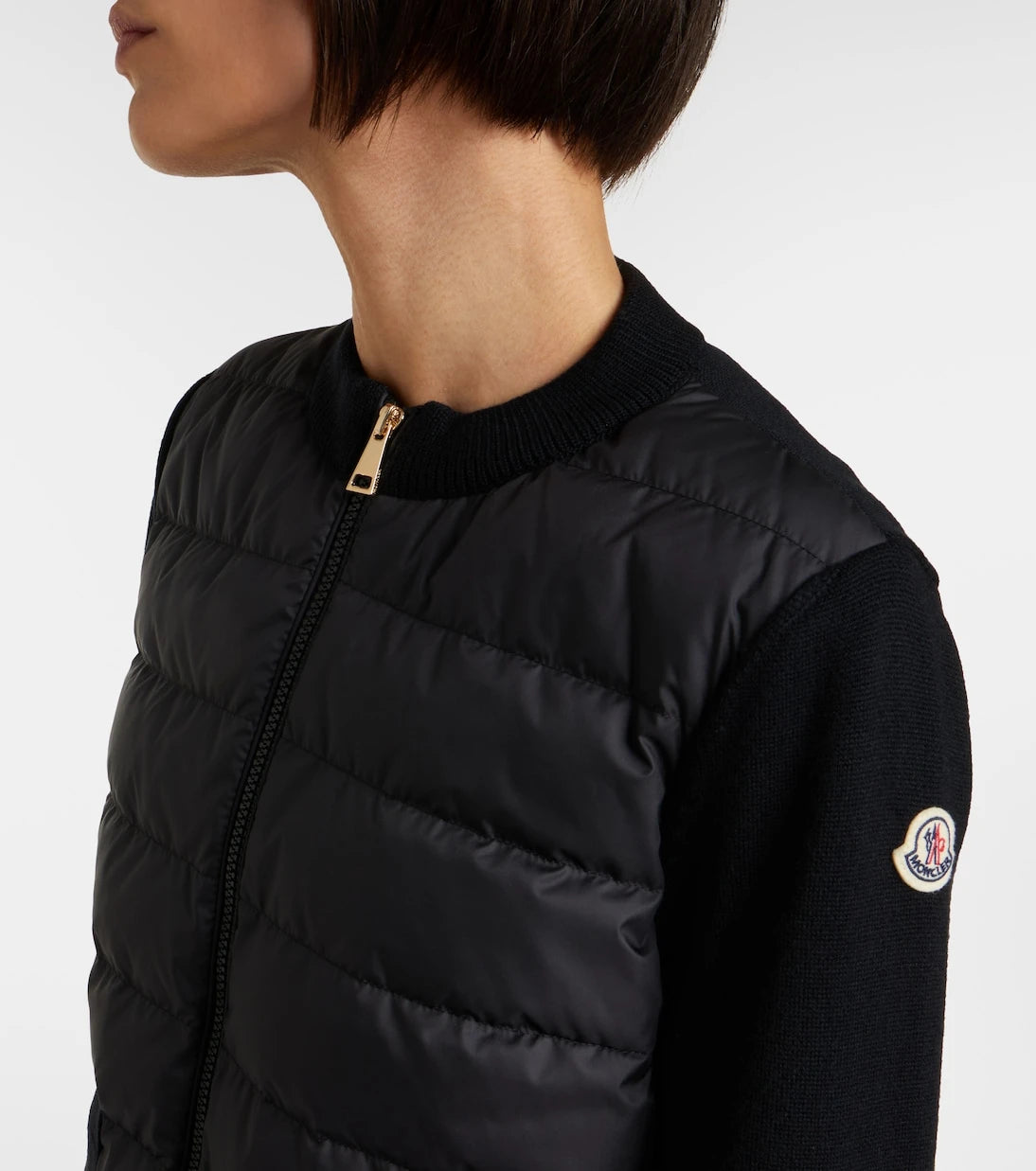 Moncler - Down-paneled virgin wool cardigan