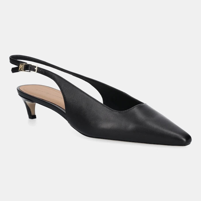 Кожени обувки с тънък ток Tommy Hilfiger SQUARED TOE KITTEN SLINGBACK