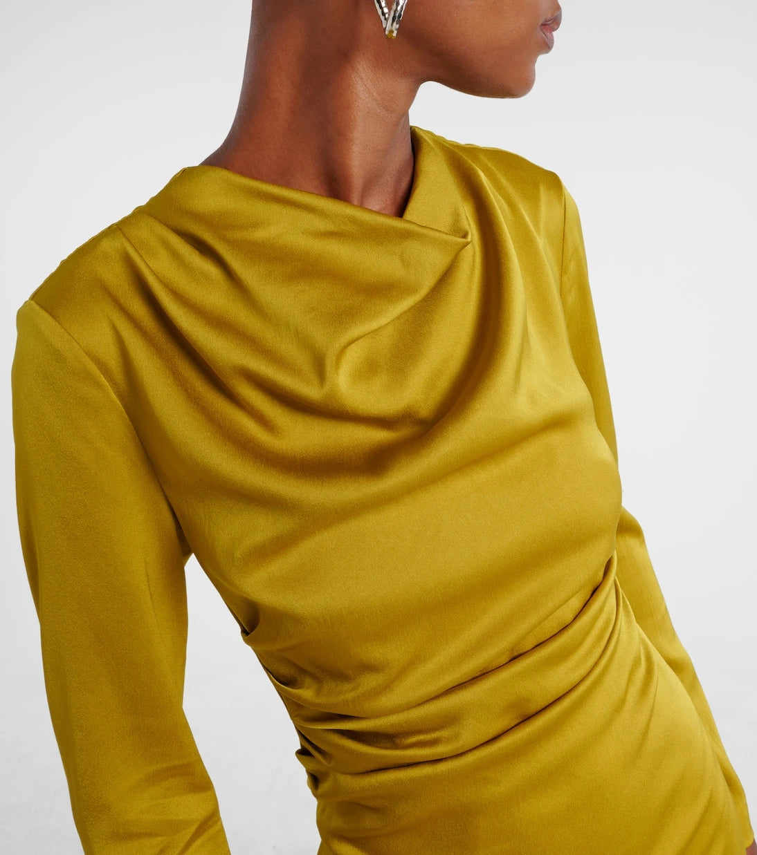 Simkhai - Odessa draped gathered satin midi dress