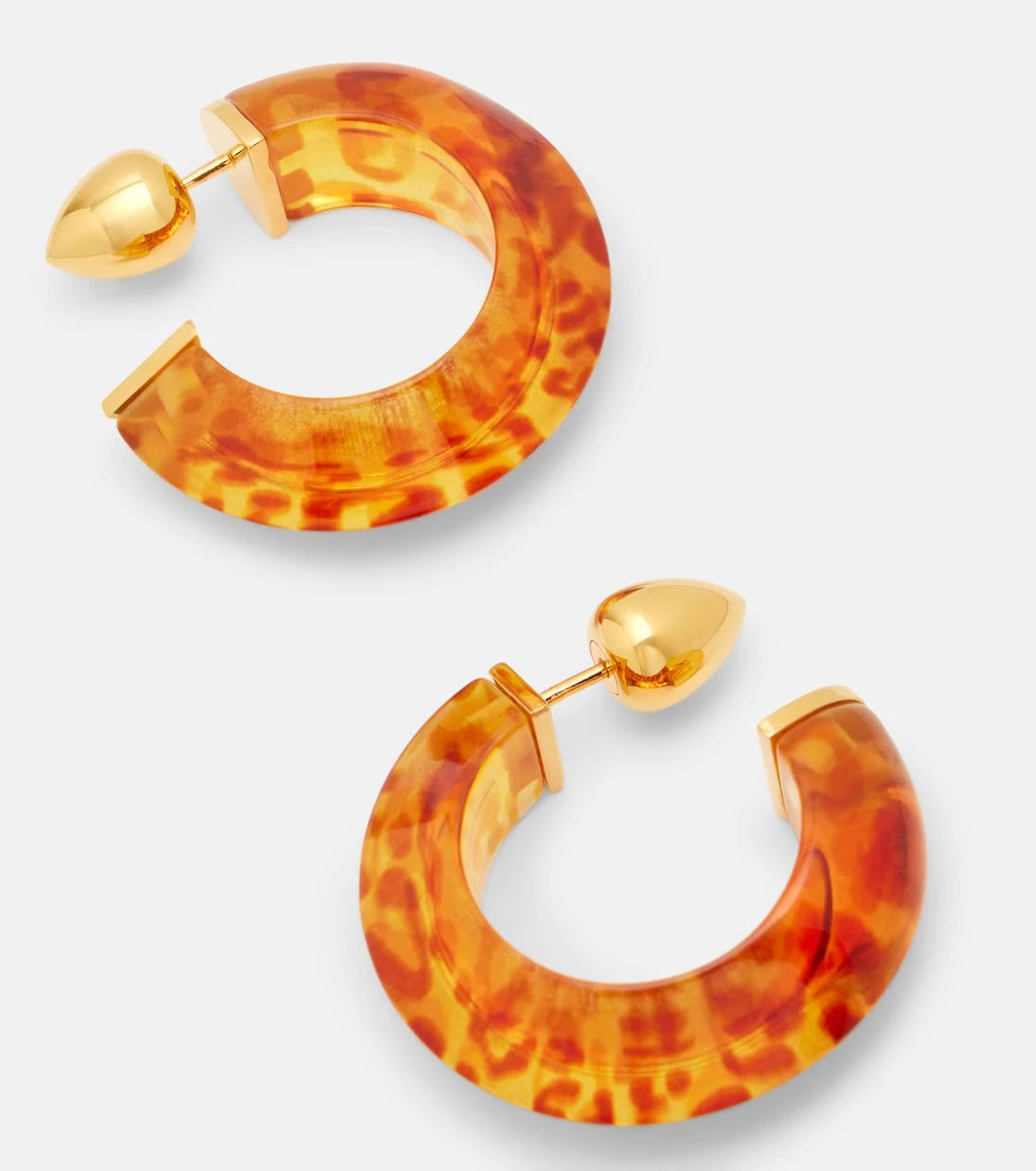 Alaïa - Edge leopard-print hoop earrings