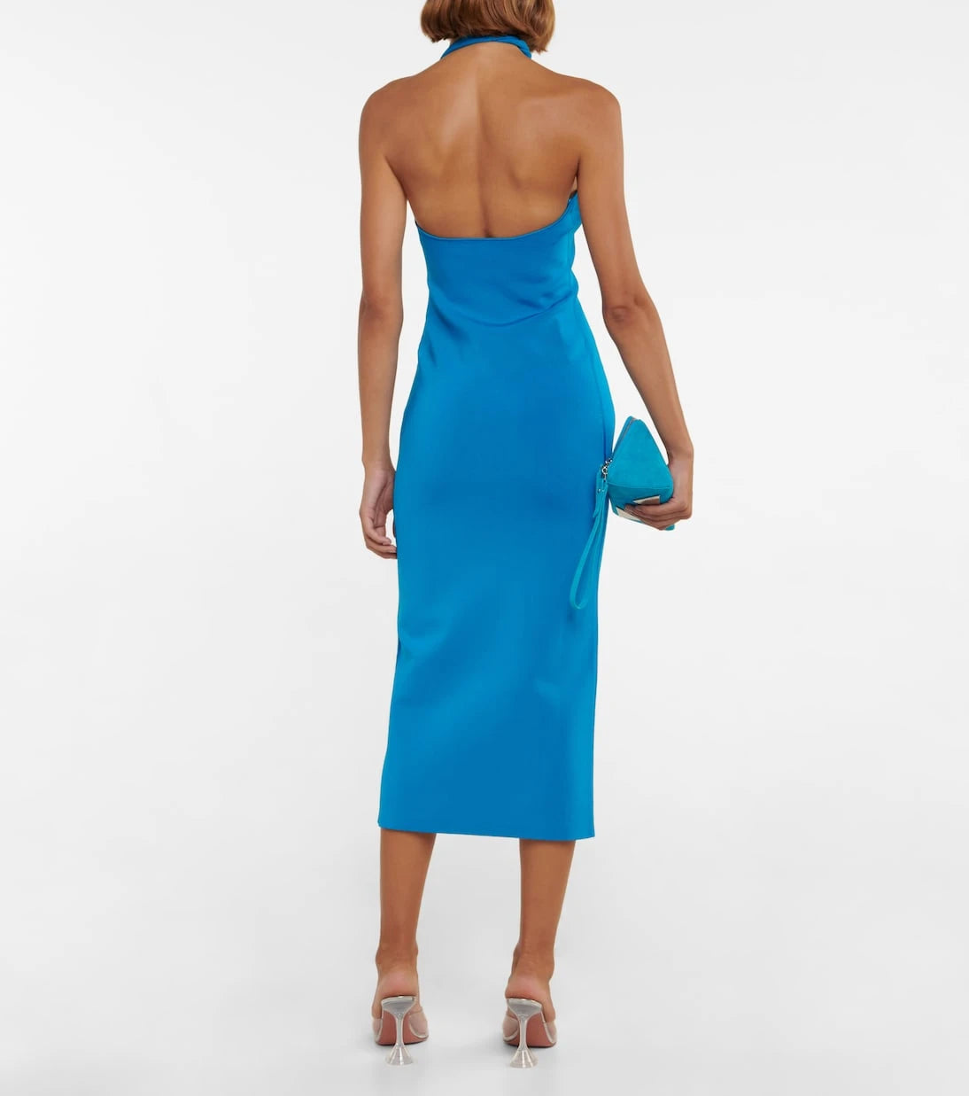 Galvan - Artemis cutout halterneck midi dress