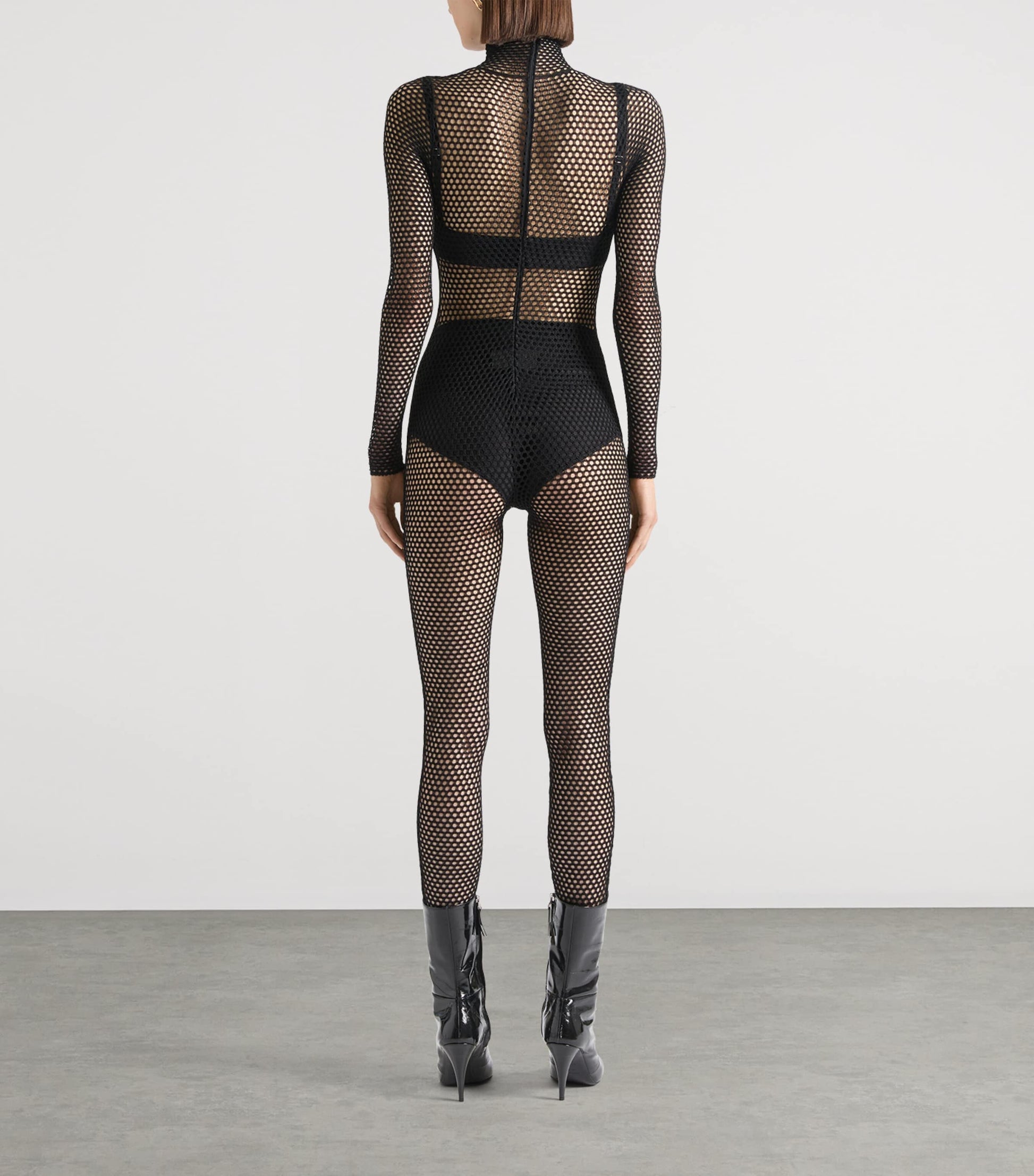 Givenchy Black Mesh Logo Jumpsuit