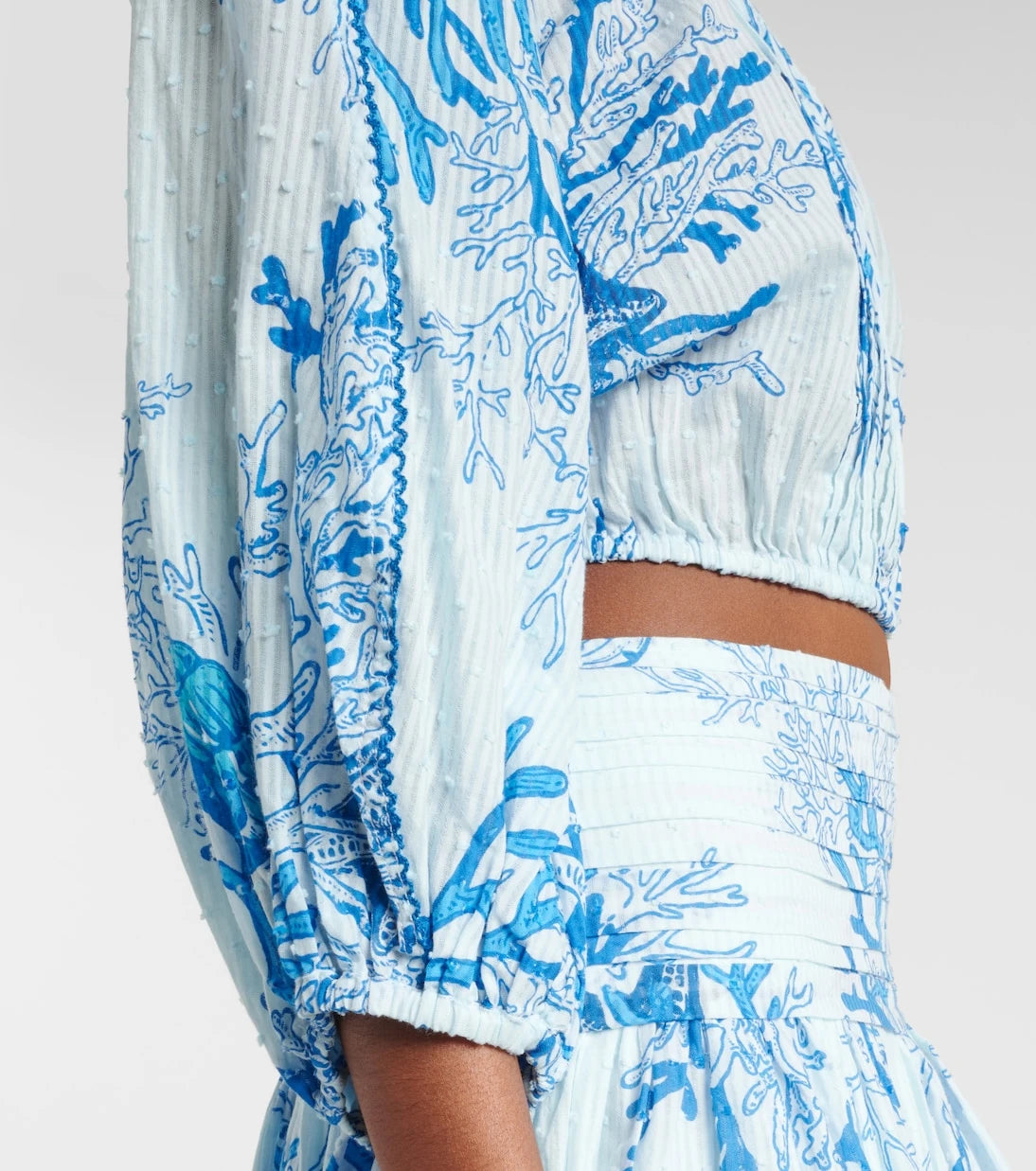 Poupette St Barth - Bova printed off-shoulder cotton top