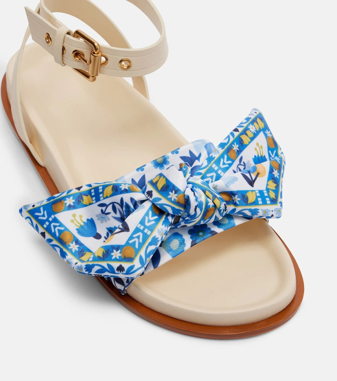 Farm Rio - Bow-detail printed sandals