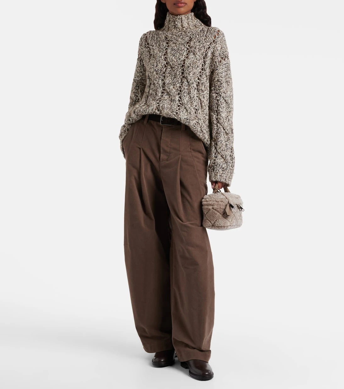 Brunello Cucinelli - Quilted shearling vanity bag