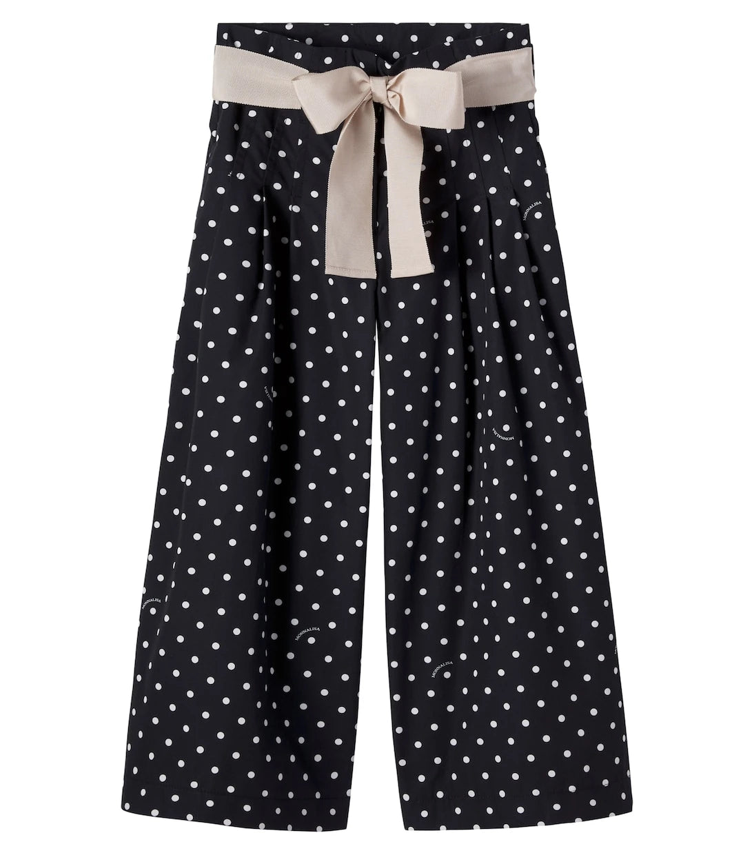 Monnalisa - Polka-dot cotton poplin pants