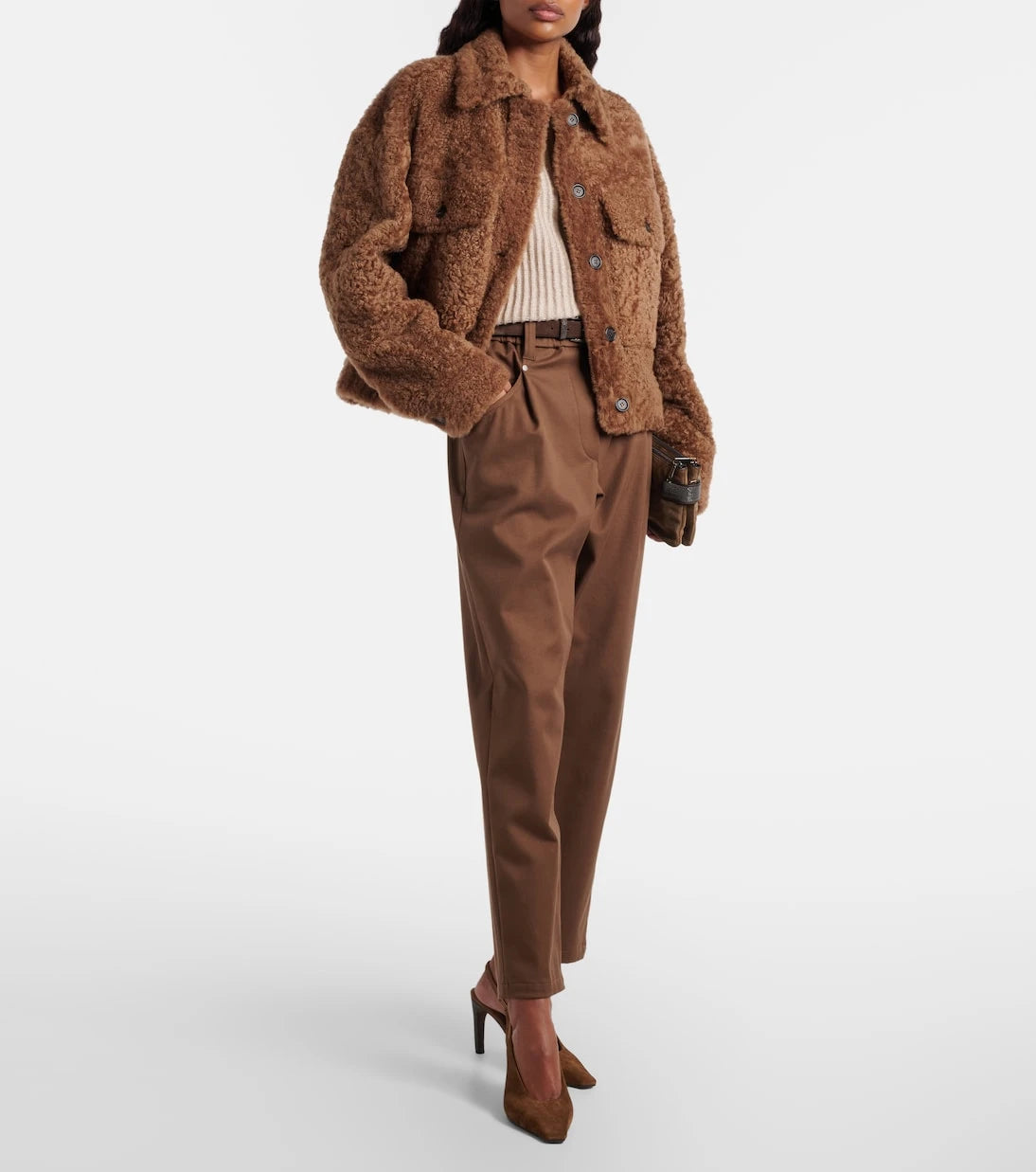 Brunello Cucinelli - بنطلون مستقيم بخلطة قطن مونوغرام