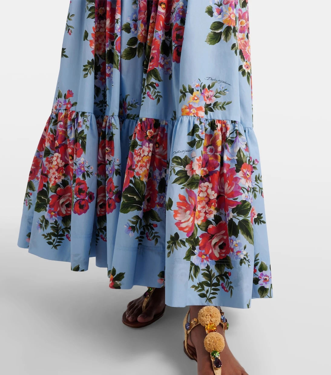Dolce&Gabbana - Floral cotton poplin maxi skirt