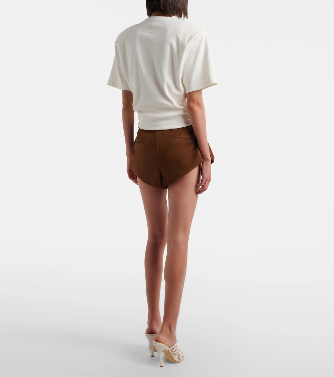 Magda Butrym - Belted suede shorts