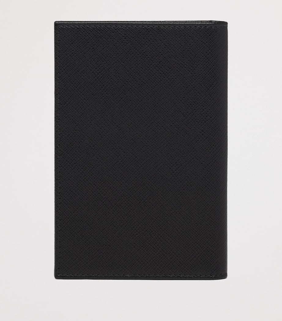 Prada Saffiano Leather Logo Passport Holder