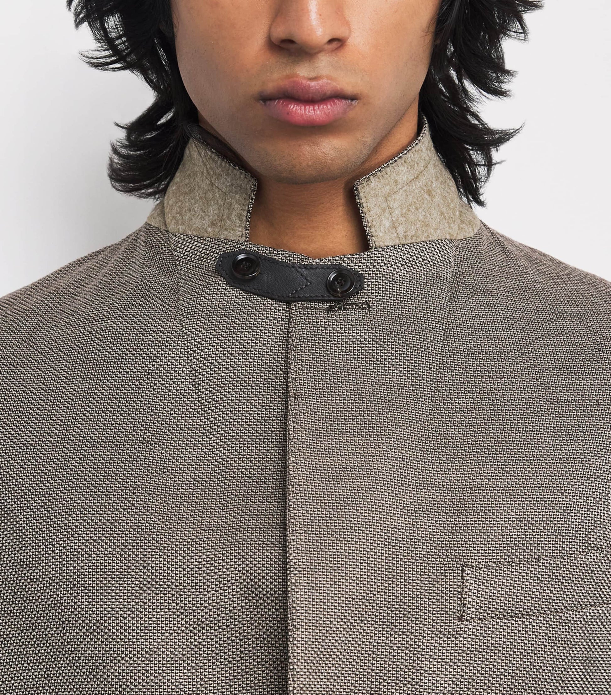 Brioni Grey Silk-Wool Single-Breasted Blazer