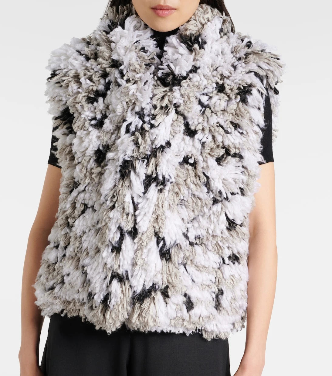 Alaïa - Lynx faux shearling jacquard vest