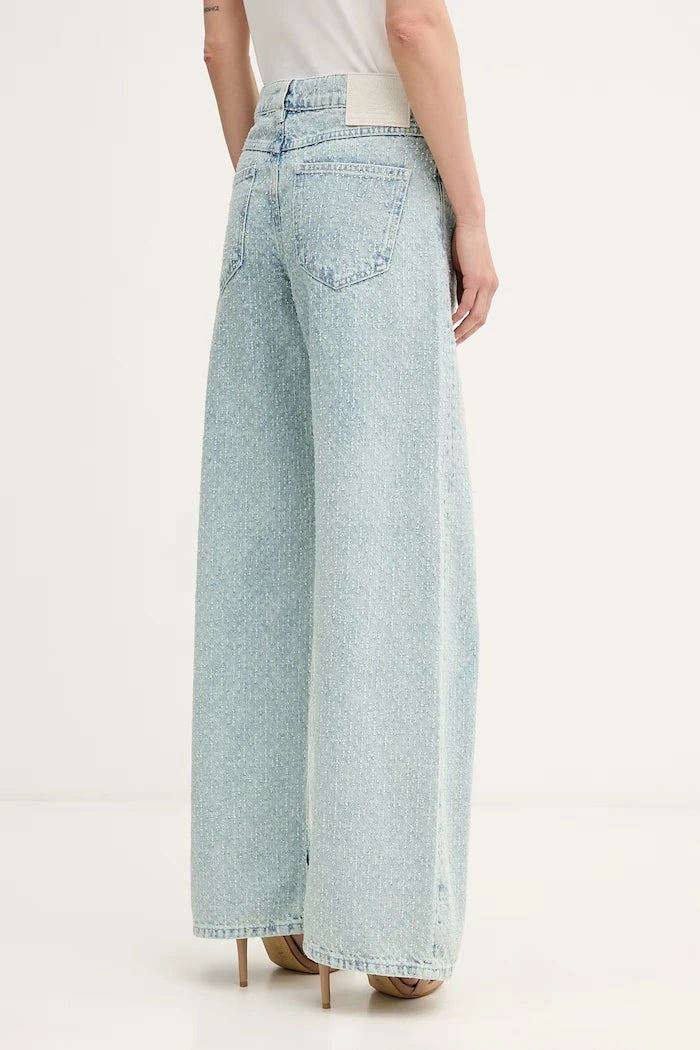 Sisley geniş paça kadın jean pantolon