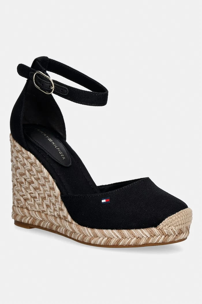 Tommy Hilfiger kadın dolgu topuk espadril FLAG HIGH WEDGE ESPADR CLOSED TOE