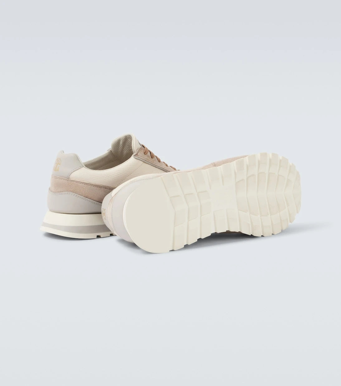 Brunello Cucinelli - Suede-trimmed leather sneakers