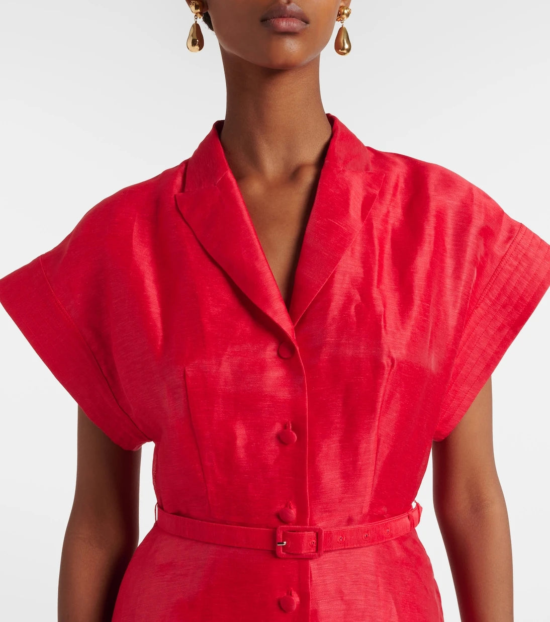 Leo Lin - Aubrey linen-blend canvas midi dress