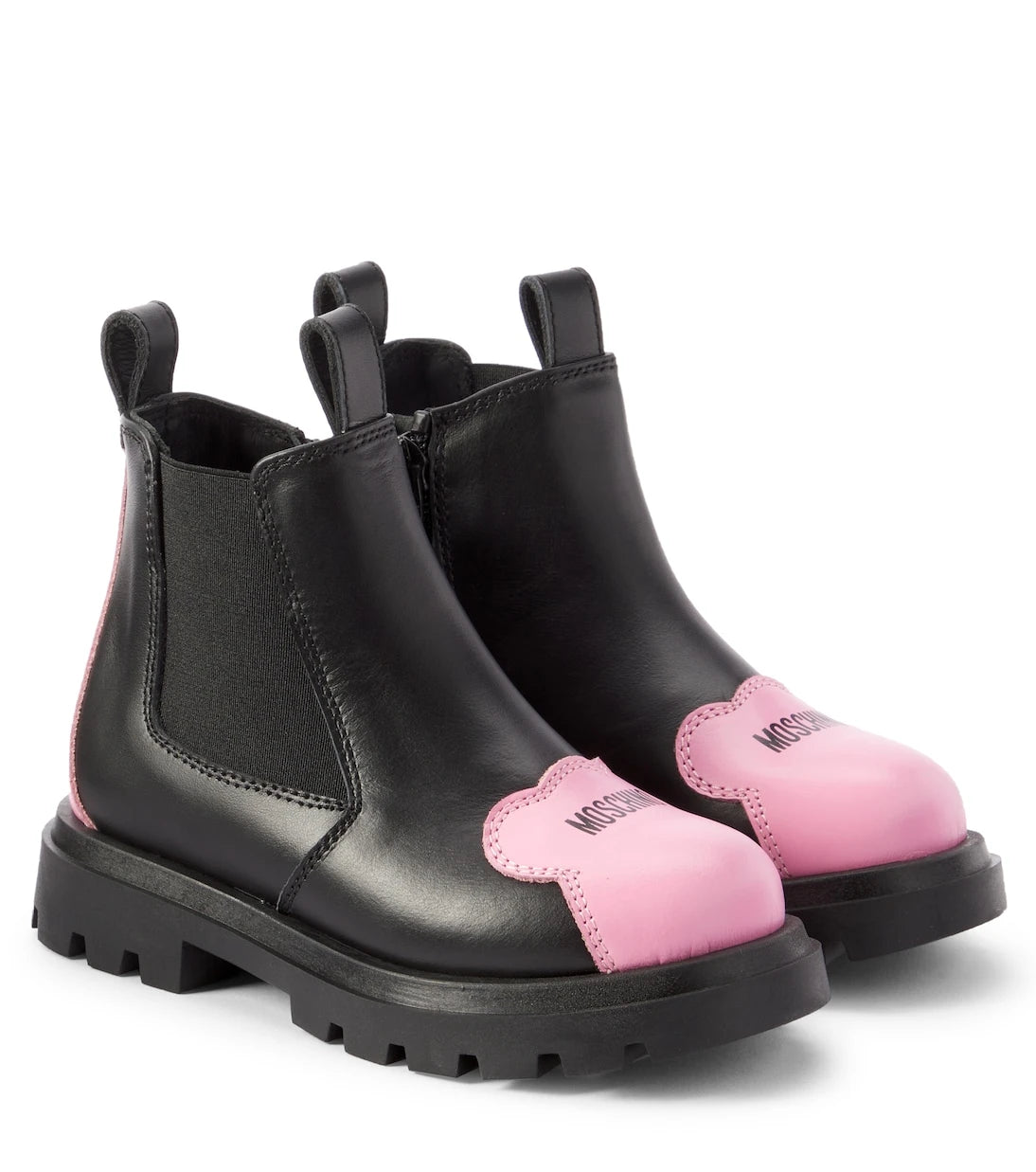 Moschino Kids - أحذية جلدية برقبة
