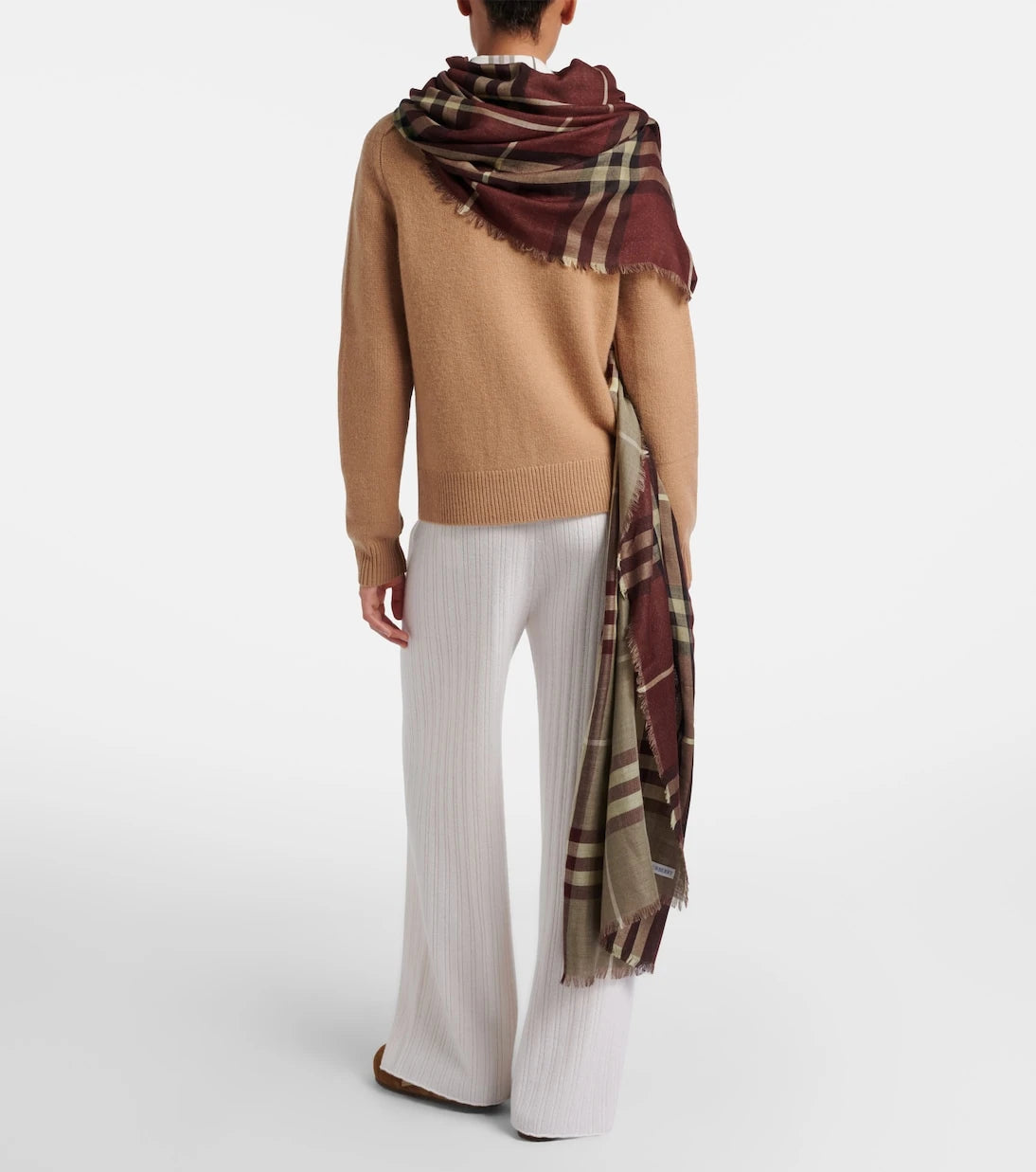 Burberry - Burberry Check wool and silk scarf