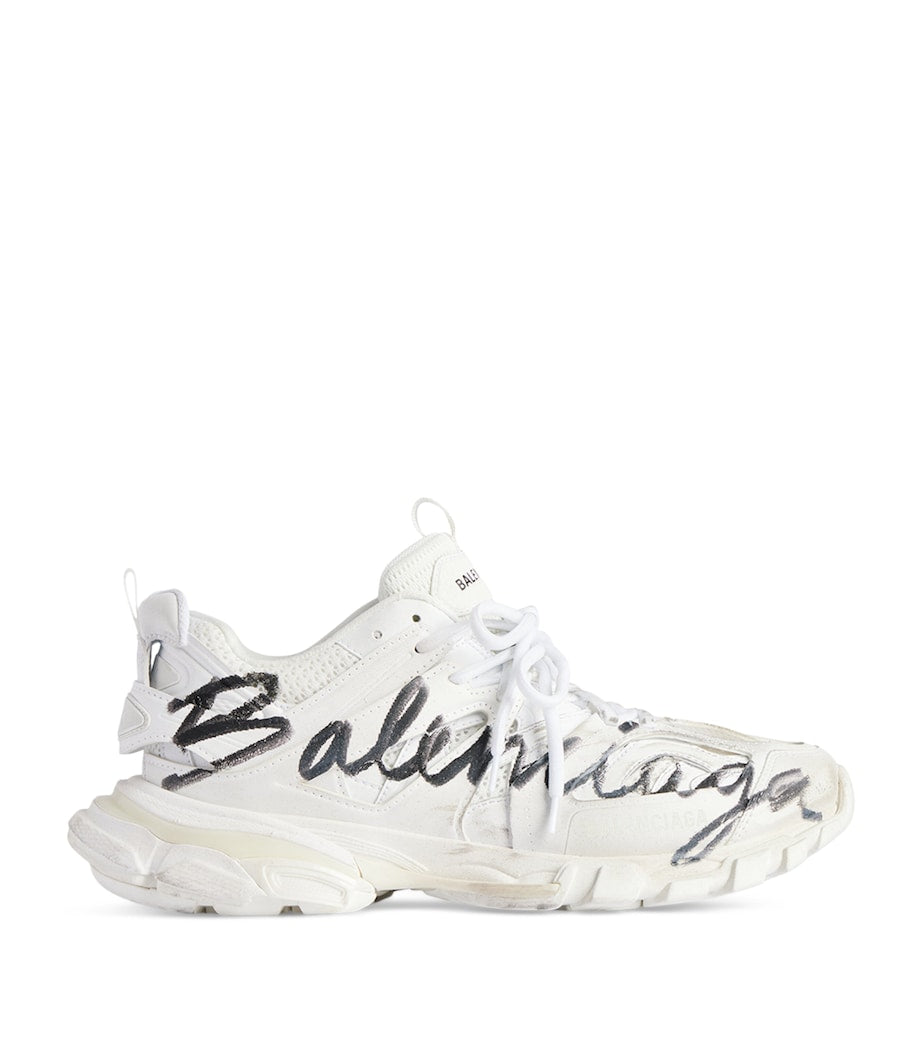 Balenciaga White Track Signature Sneakers