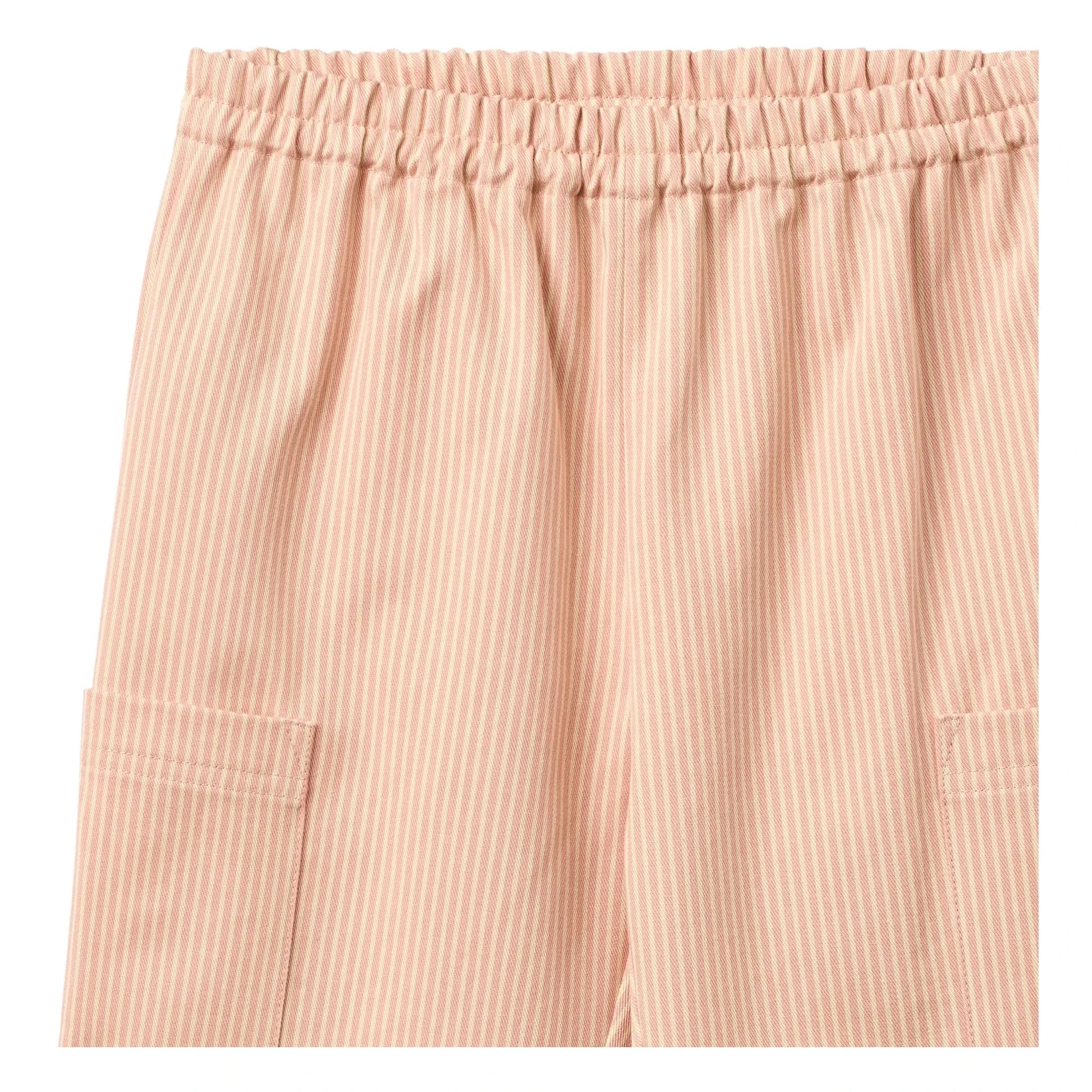 Wheat - Kalloa Striped Organic Cotton Trousers | Peach