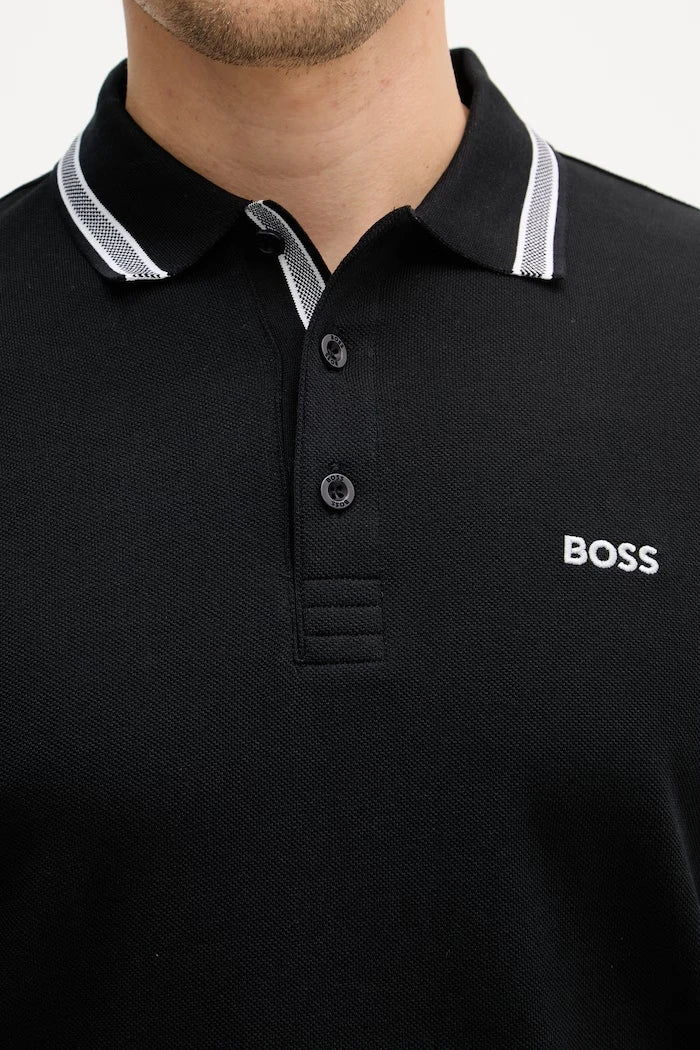 BOSS Green uzun kollu erkek pamuklu bluz Plisy