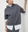 Grey Cotton Sequin-Stripe Hoodie