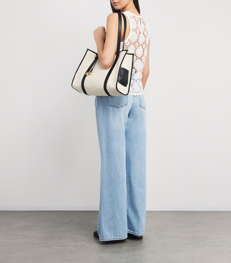 Cotton Crochet-Back Tank Top WHITE