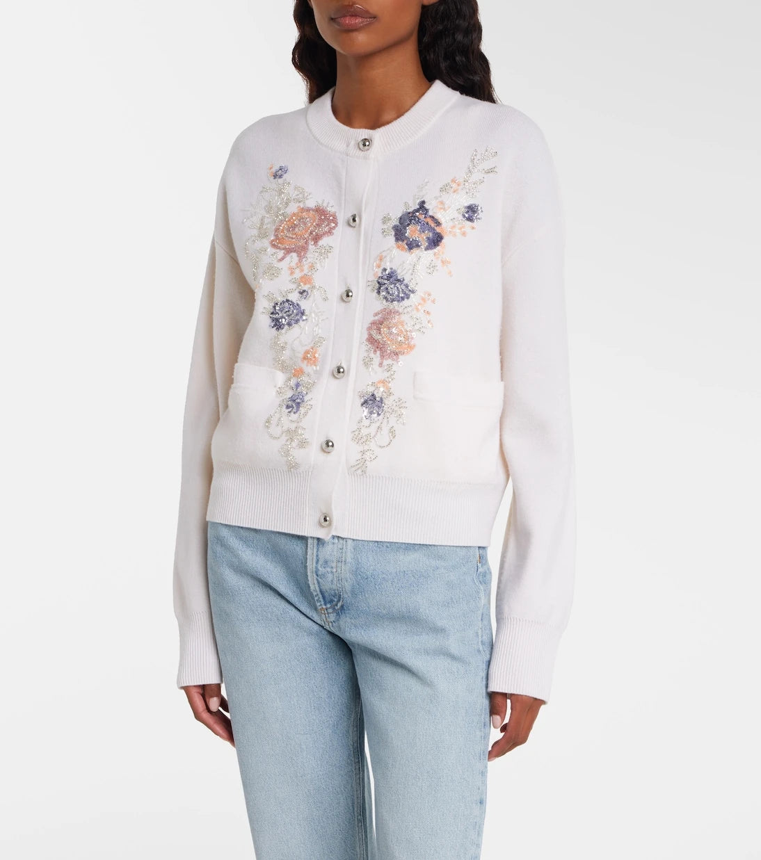 Rabanne - Sequined wool and cashmere cardigan