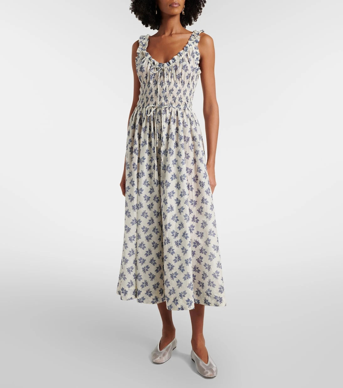 Dôen - Emmaretta floral cotton midi dress