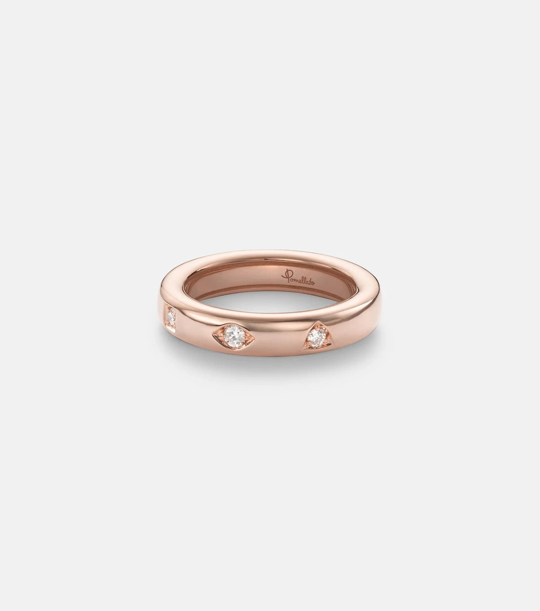 Pomellato - Iconica Extra Slim 18kt rose gold ring with diamonds