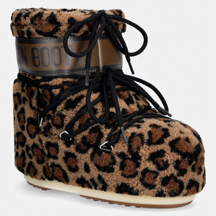 Moon Boot MB ICON LOW FLEECE LEOPARD kadın kar botu