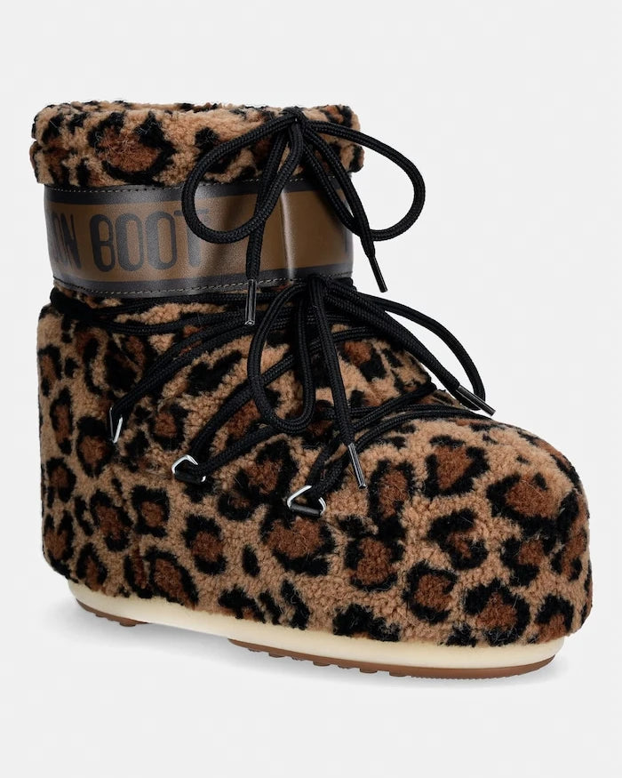 Moon Boot MB ICON LOW FLEECE LEOPARD kadın kar botu