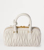 Miu Miu White Mini Matelassé Leather Arcadie Top-Handle Bag