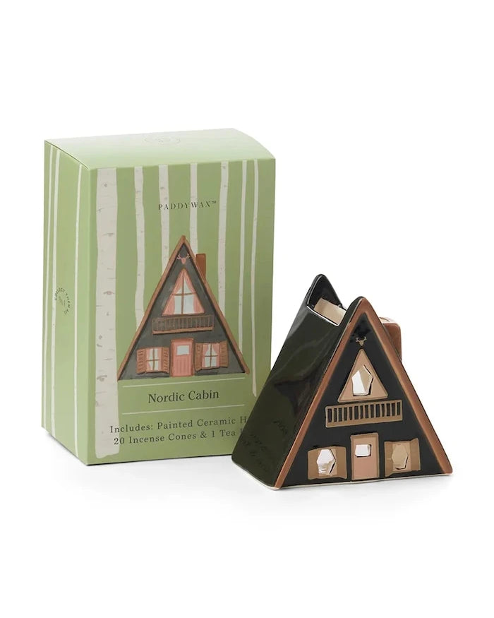 Керамична къщичка за ароматни пръчици Paddywax Nordic Cabin
