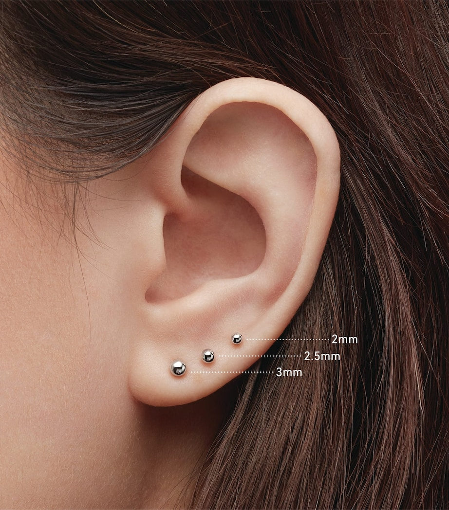 Maria Tash Yellow Gold Ball Threaded Stud Earring (2.5mm)