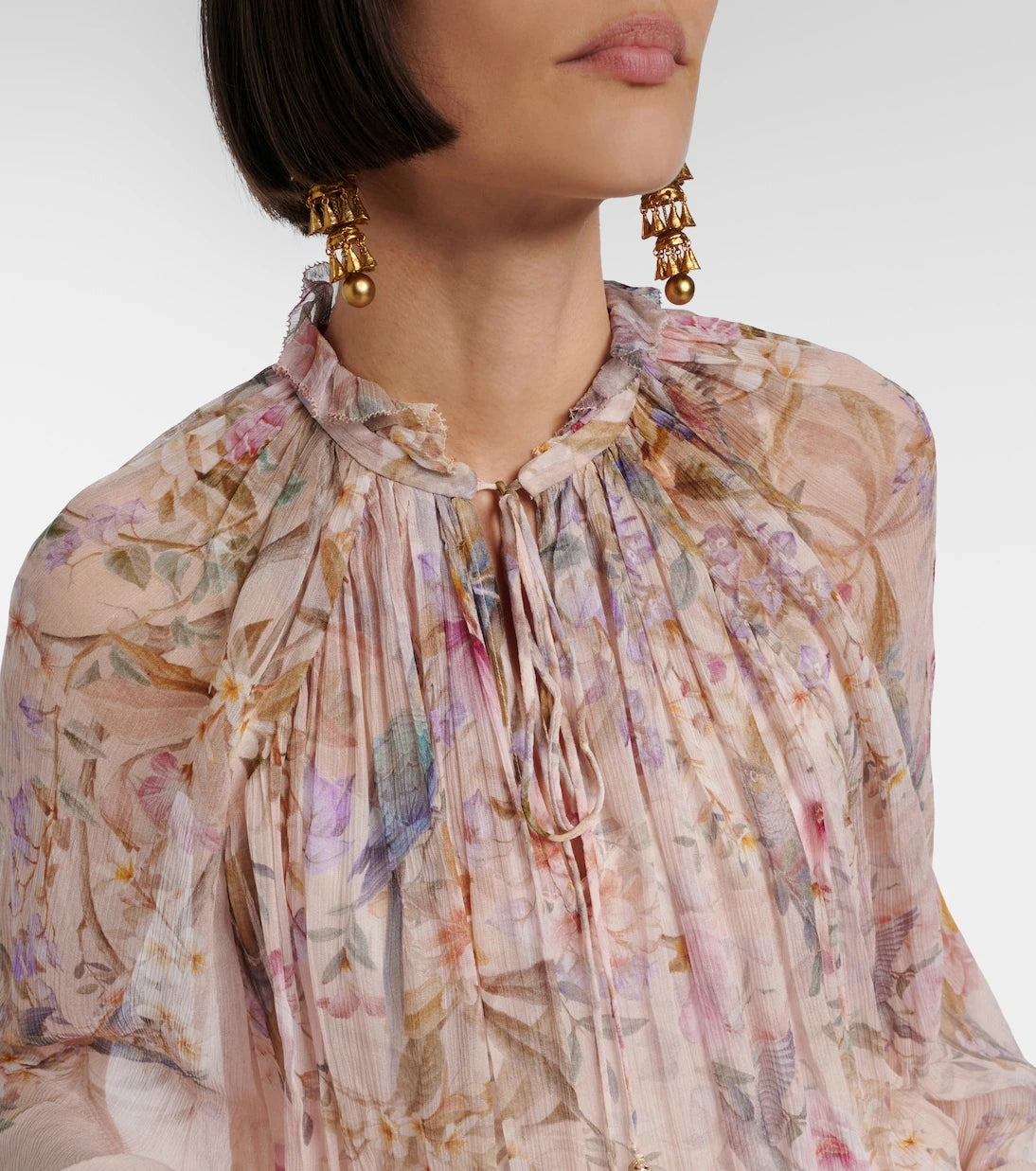 Zimmermann - Rebellion printed sheer blouse