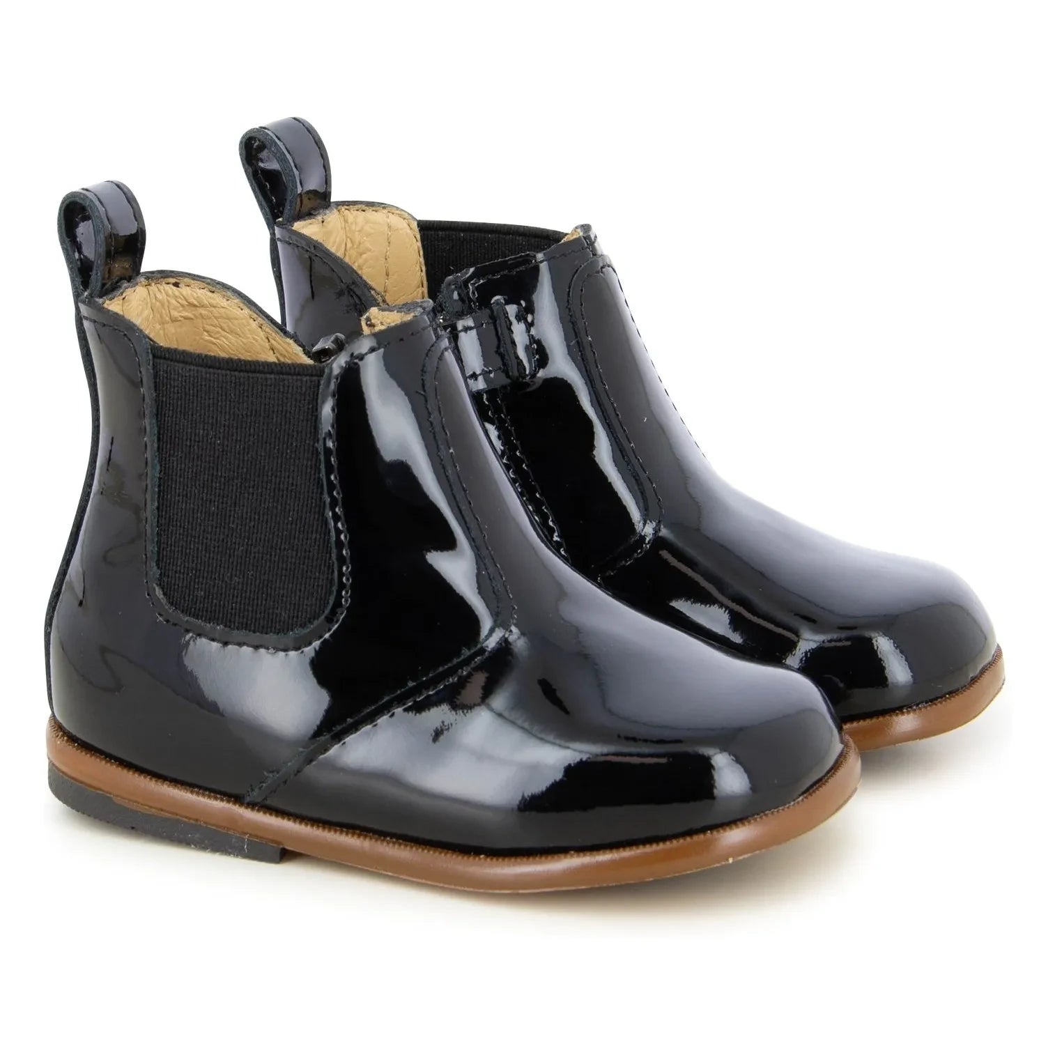 Tartine et Chocolat - Zip Elast Patent Boots | Black