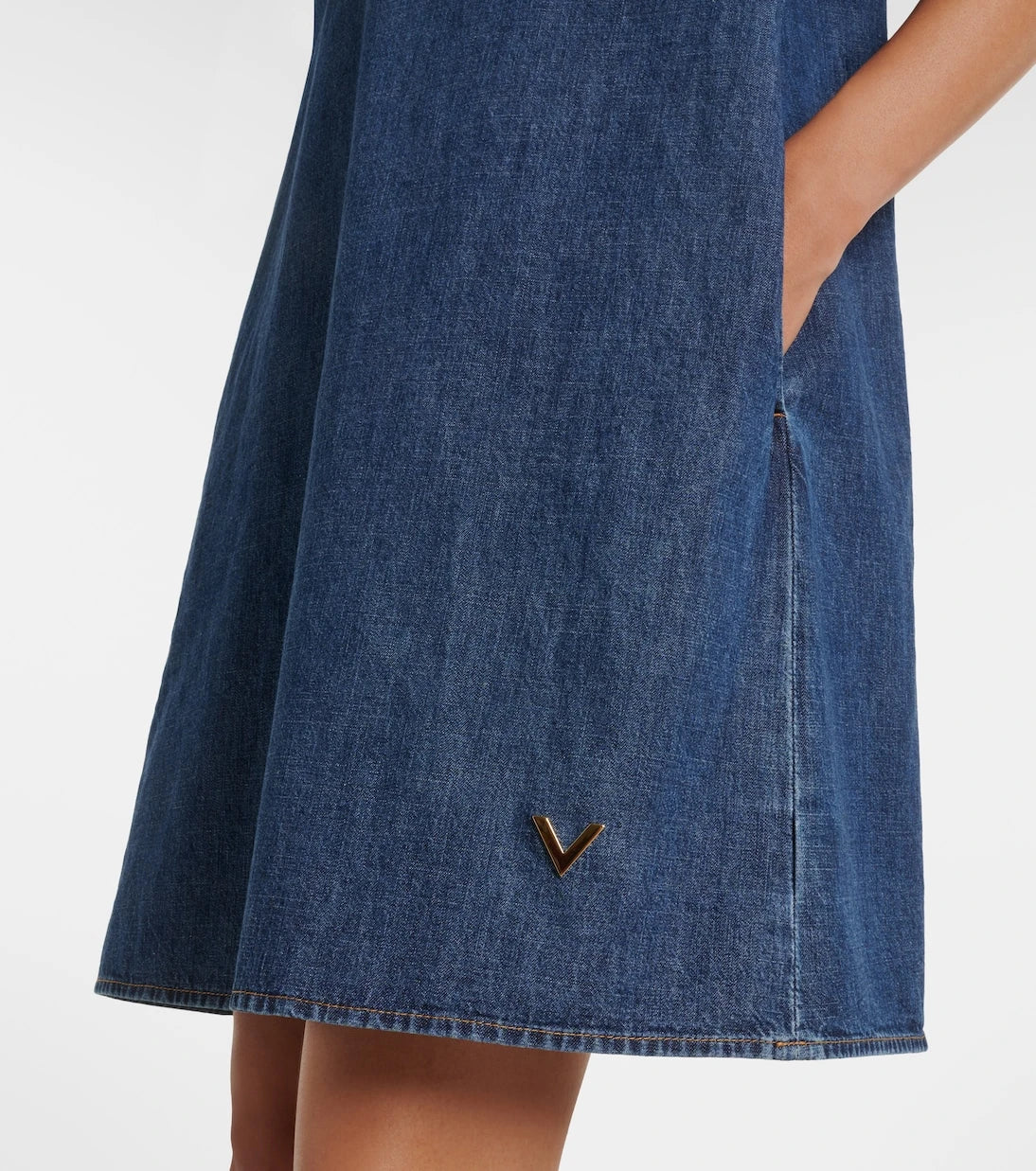 Valentino - VGold denim midi dress