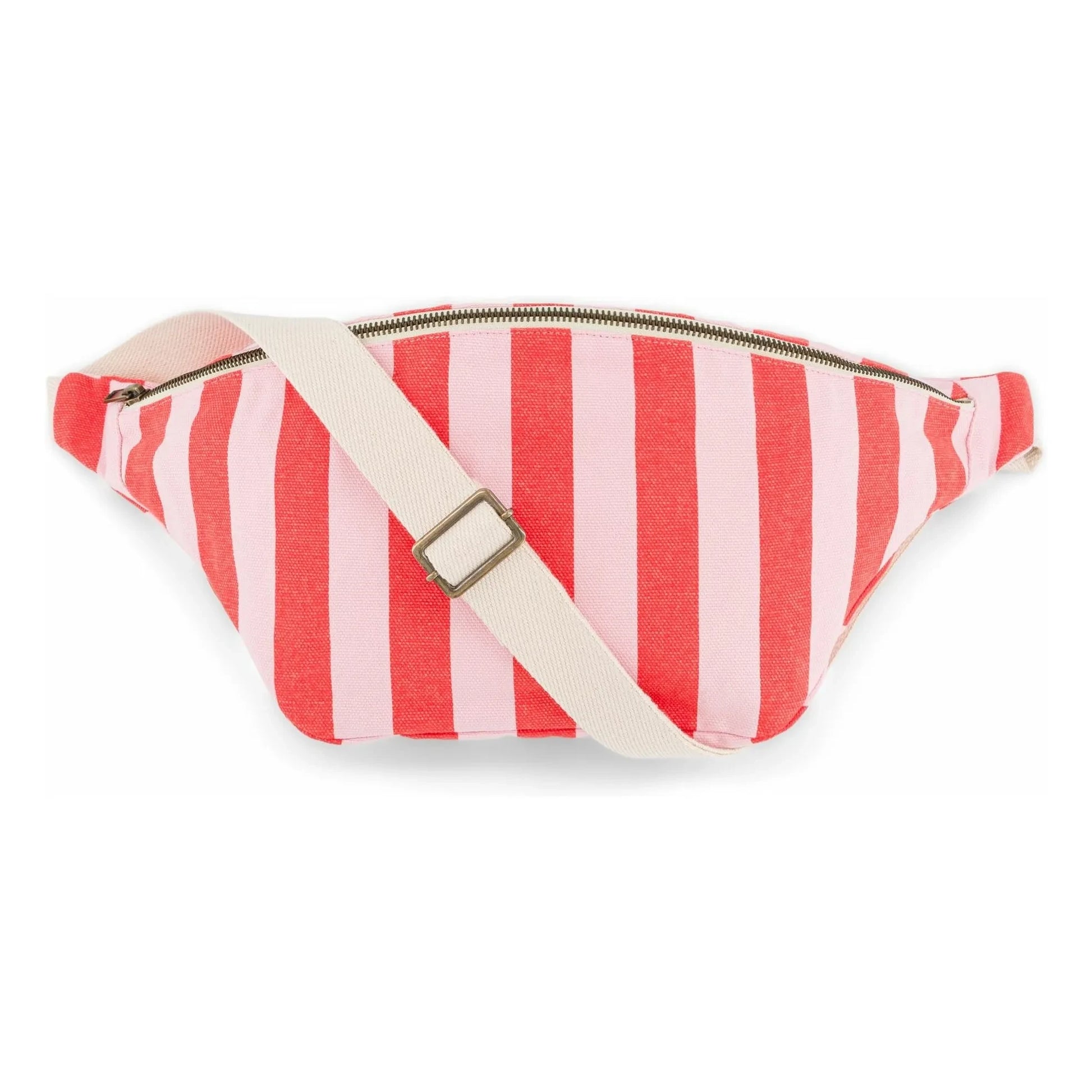 Rose in April - Striped fanny pack | Red