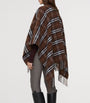 Brown Wool-Cashmere Check Cape
