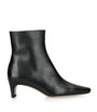 STAUD Black Leather Wally Ankle Boots 55