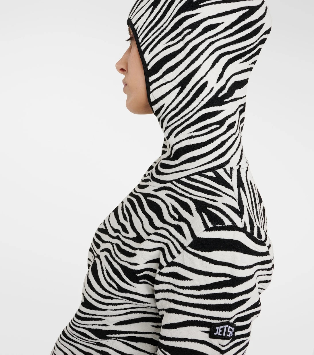 Jet Set - Zoey zebra-print jacquard hoodie