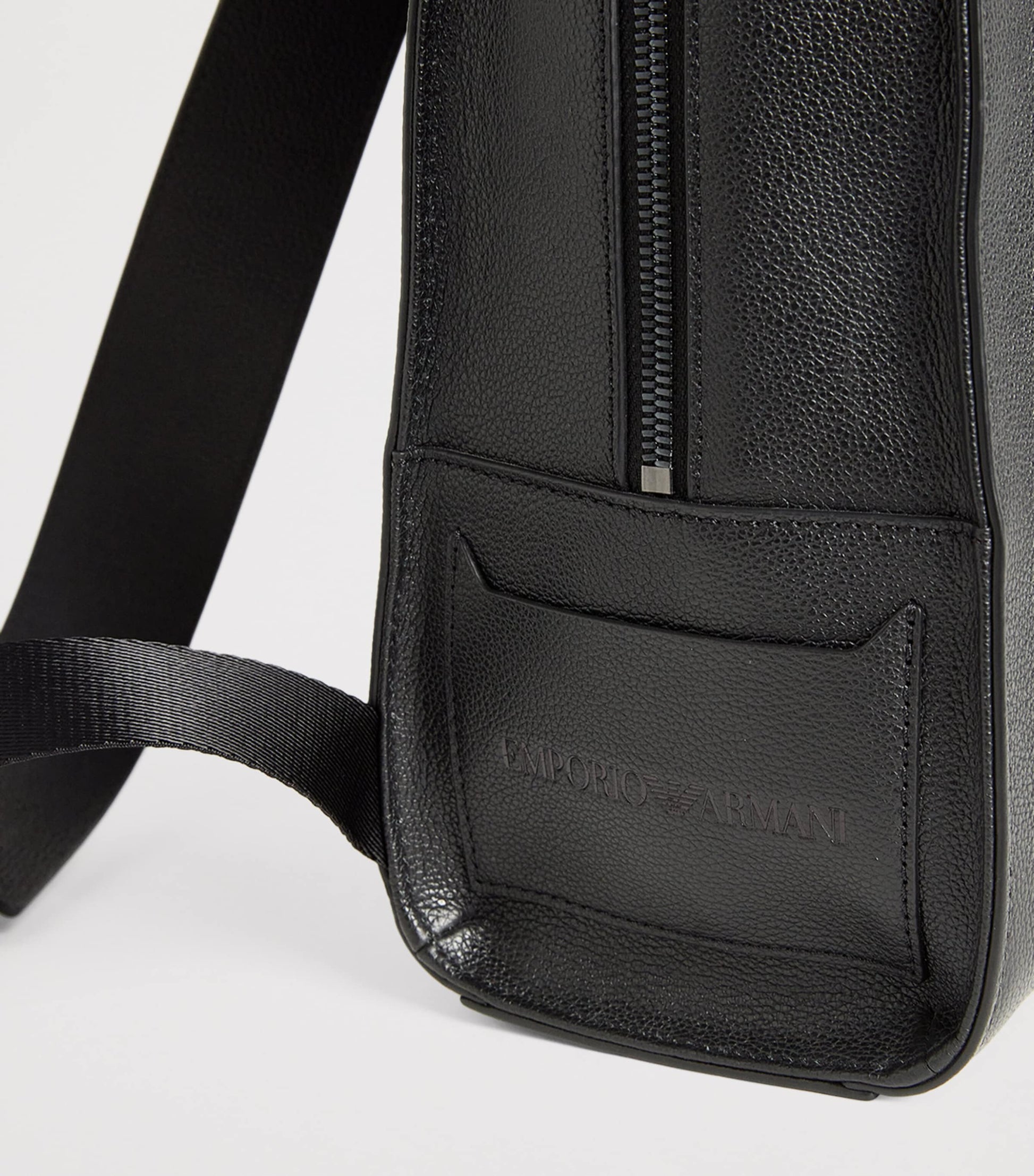 Emporio Armani Tumbled Leather Flapped Backpack