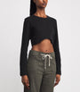 Sandro Paris Black Stretch-Cotton Logo Crop Top