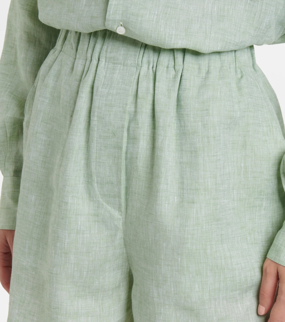 Loro Piana - Angelo high-rise linen Bermuda shorts