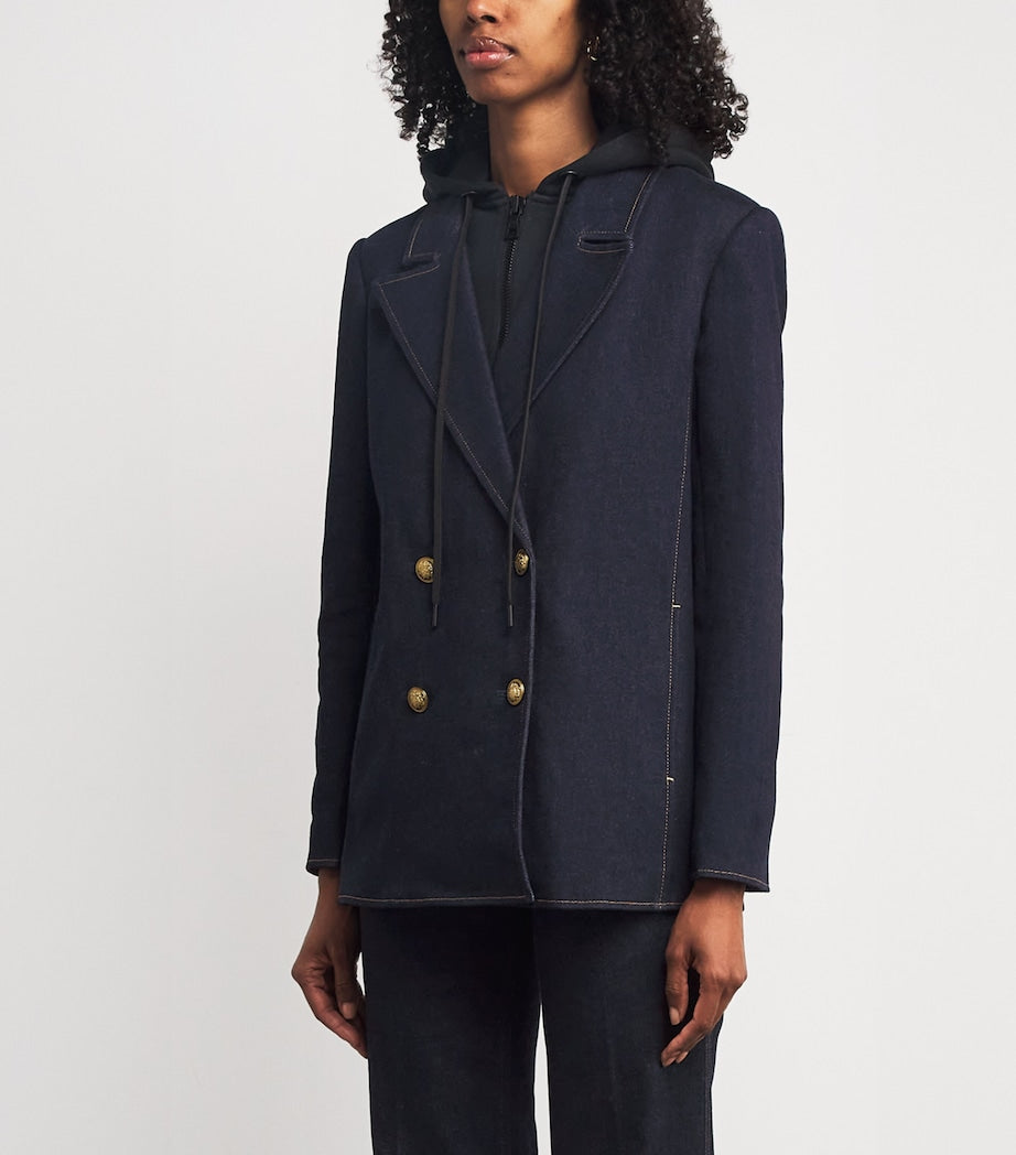 Alice+Olivia Black Denim Hoodie-Insert Jordan Blazer