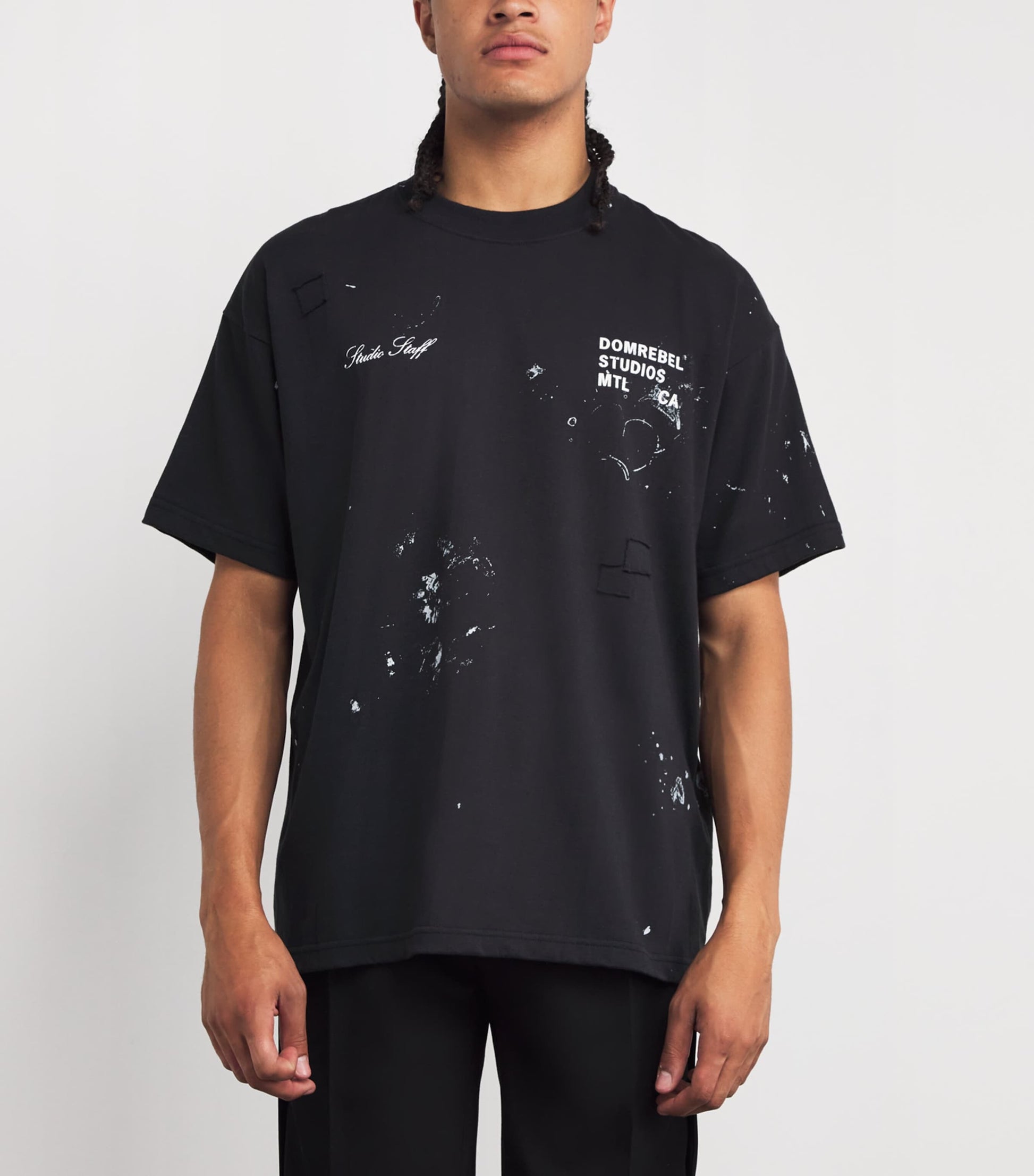 Cotton Paint-Splatter Staff T-Shirt