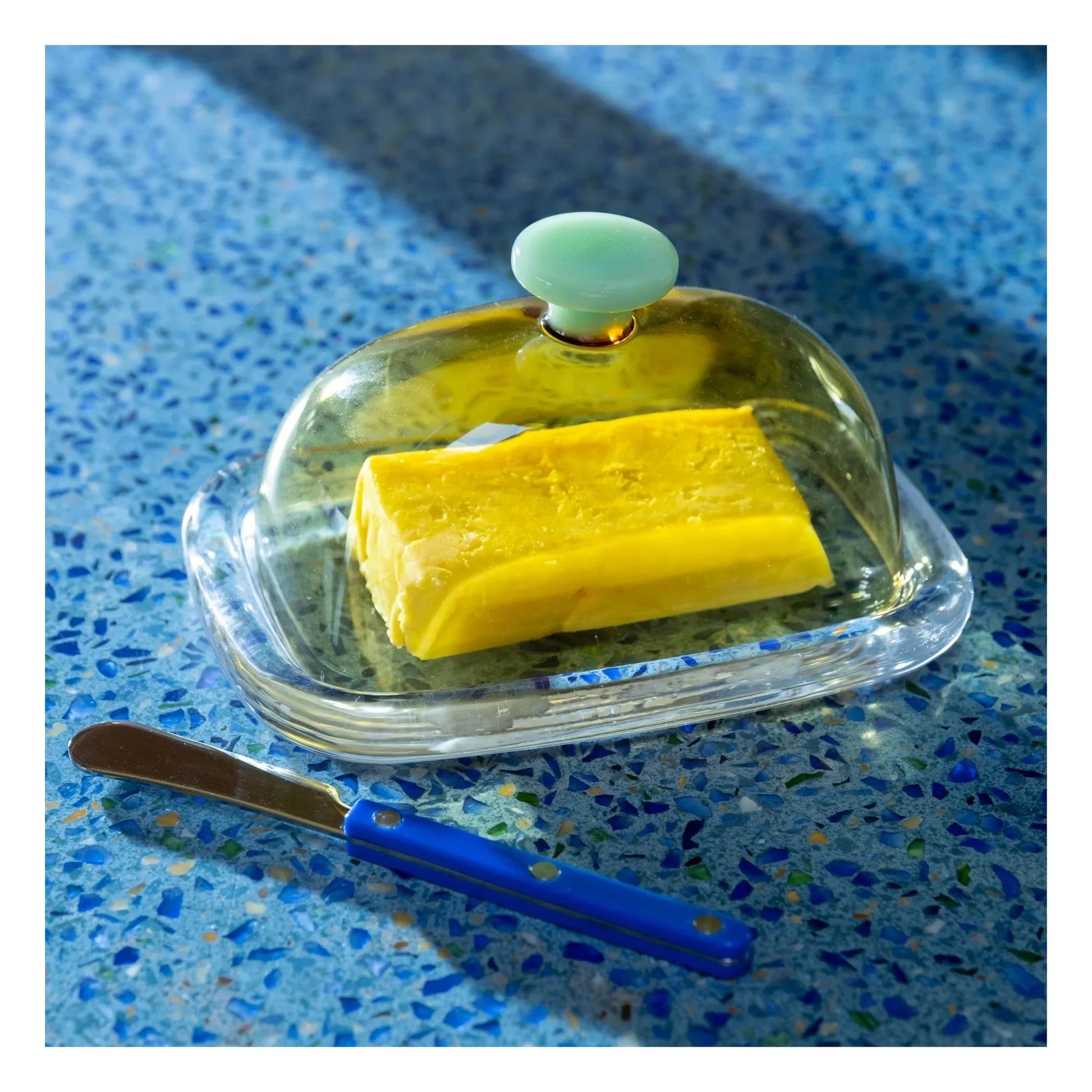 &Klevering - Glass butter dish Canteen | Yellow